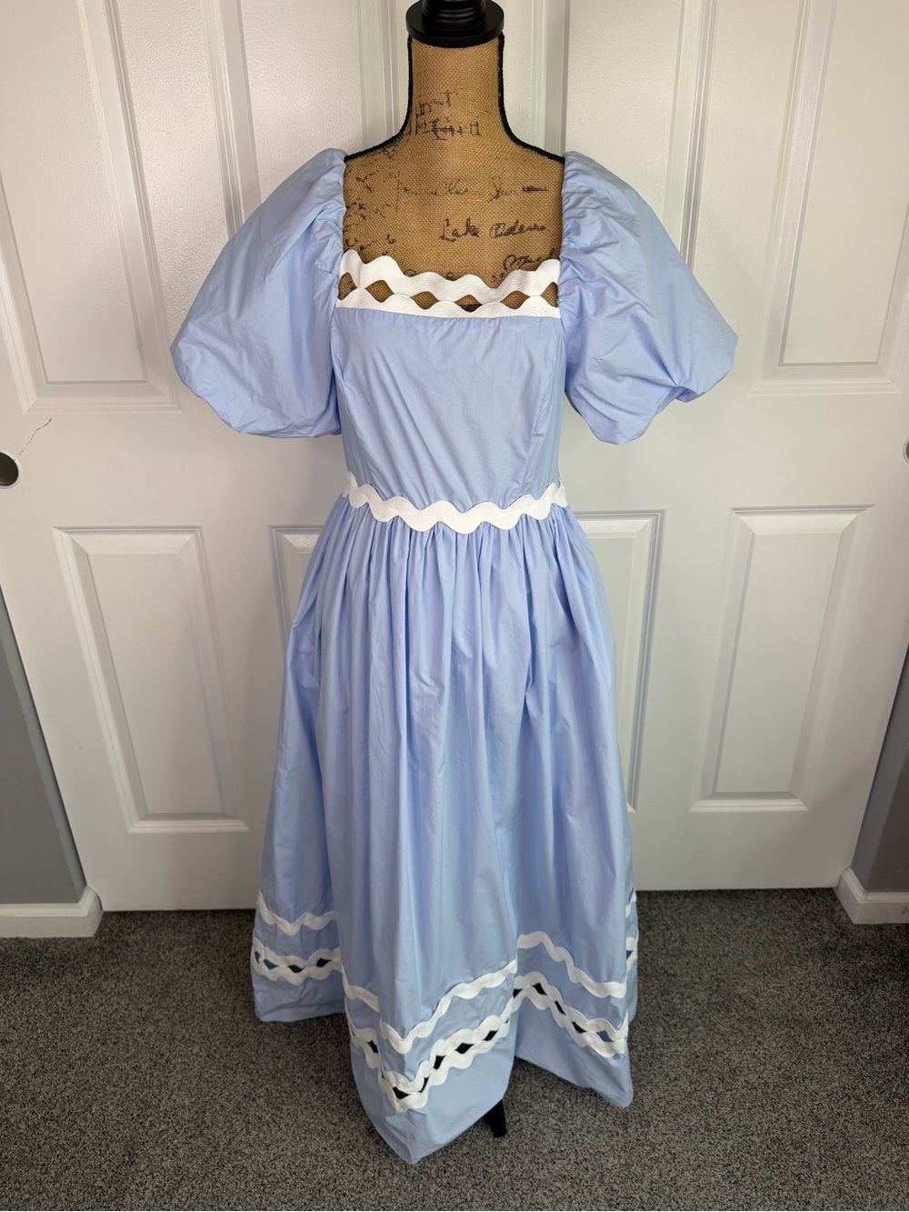 NWT English Factory Cottagecore Maxi Dress Blue Size M $220 - Picture 3 of 13